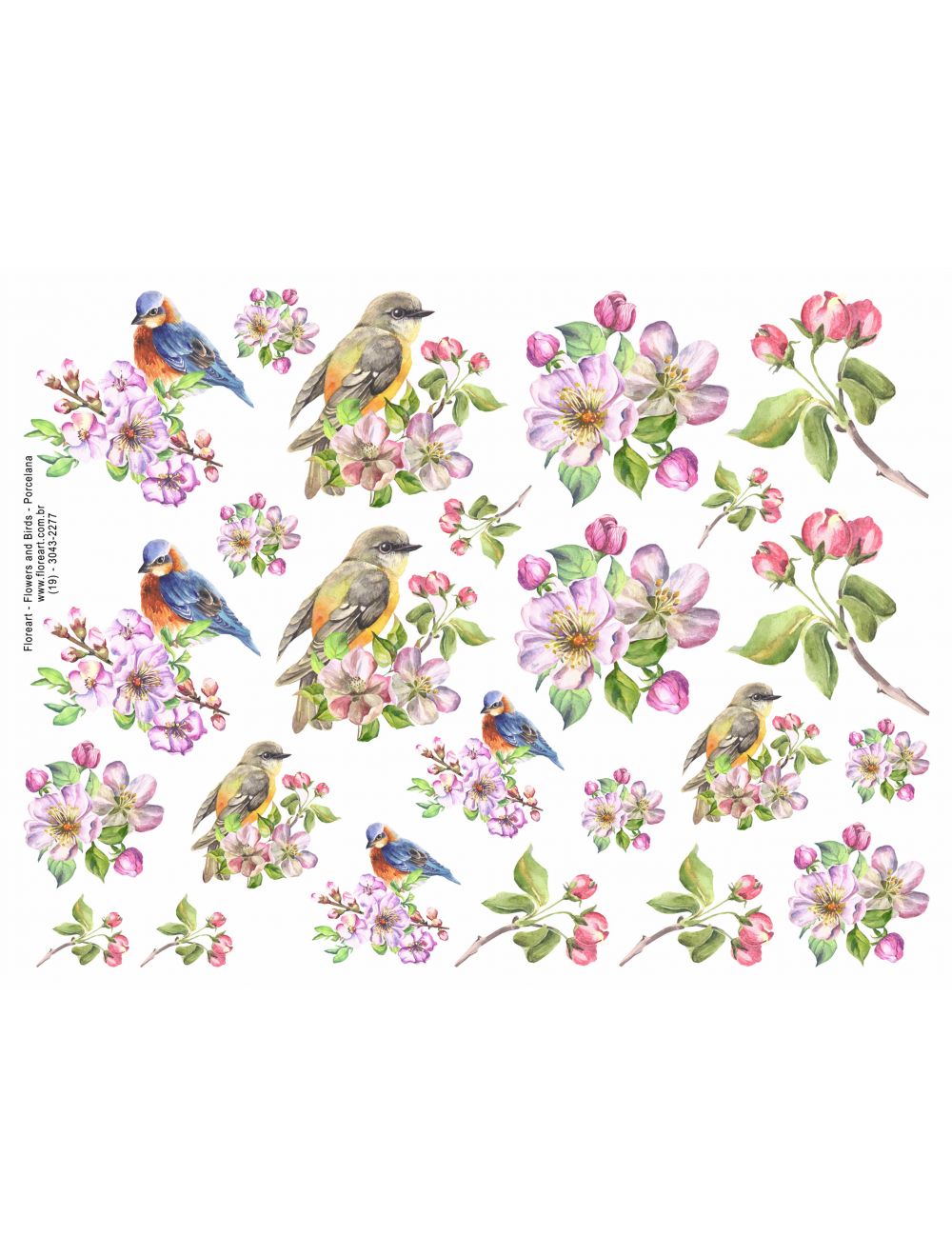 Tecidos de flores - Lake Birds Flores de flores de ganso Garça